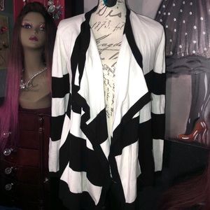 Grace Elements striped asymmetrical cardigan